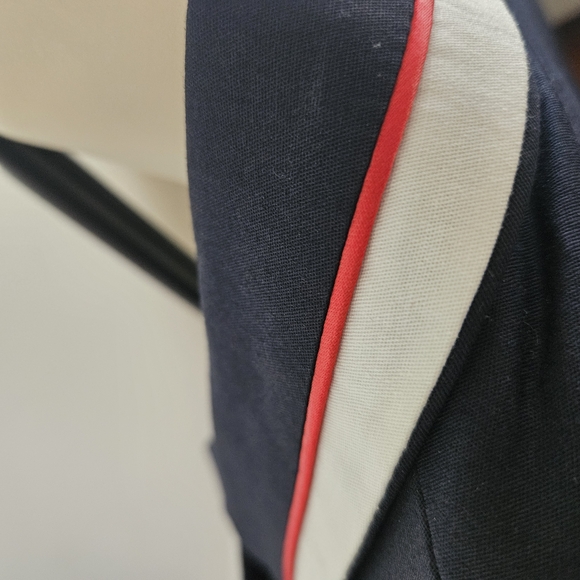 Blue and White Blazer with Notched Lapel and Tailored Fit - Picture 3 of 10